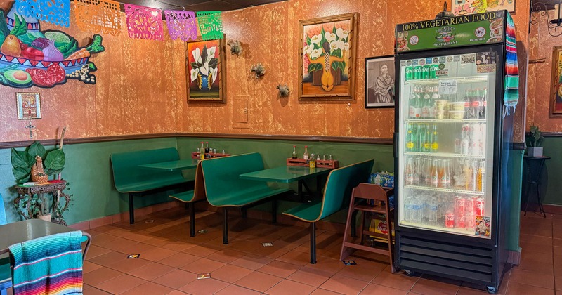 Interior, seating place near wall with pictures
