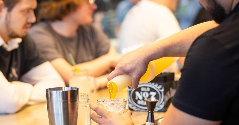 Exterior, seating place near entrance