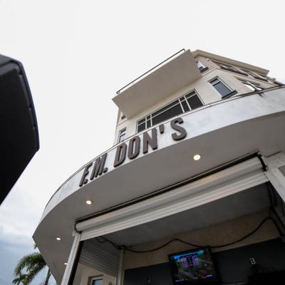 Low-angle view of the building with 