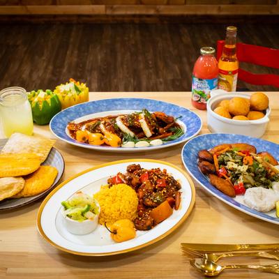 Assorted dishes spread on the table