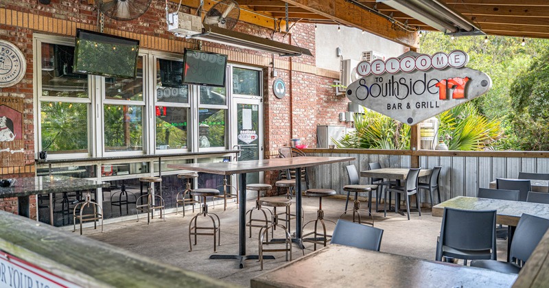 Covered outside seating area