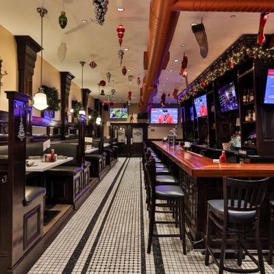 Interior, seating and bar areas.