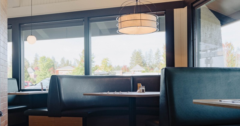 Interior, booths ready for guests