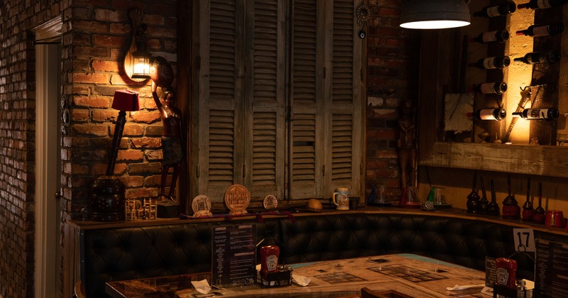 Romantic atmosphere in the corner of restaurant