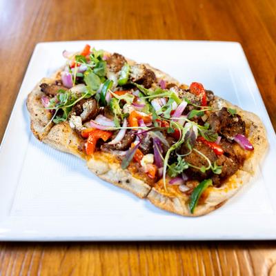 Lamb meatball flatbread.