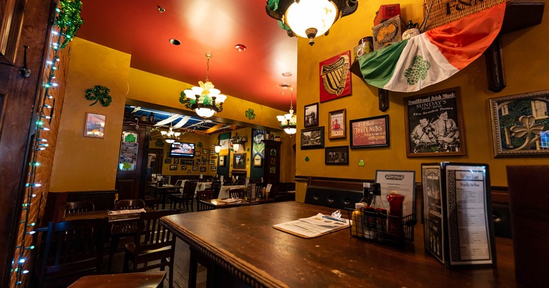 Interior, high table and chairs