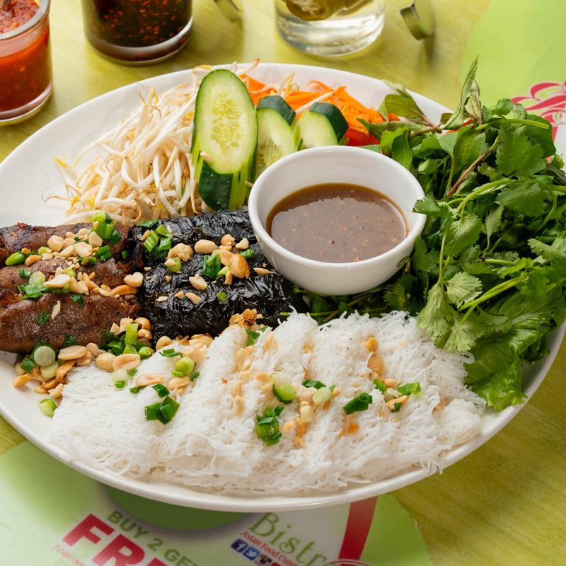 menu item 12 of 19, 117. Angel Vermicelli Grilled Beef Wrapped in Betel Leaf & Lemon Grass Beef Rolls