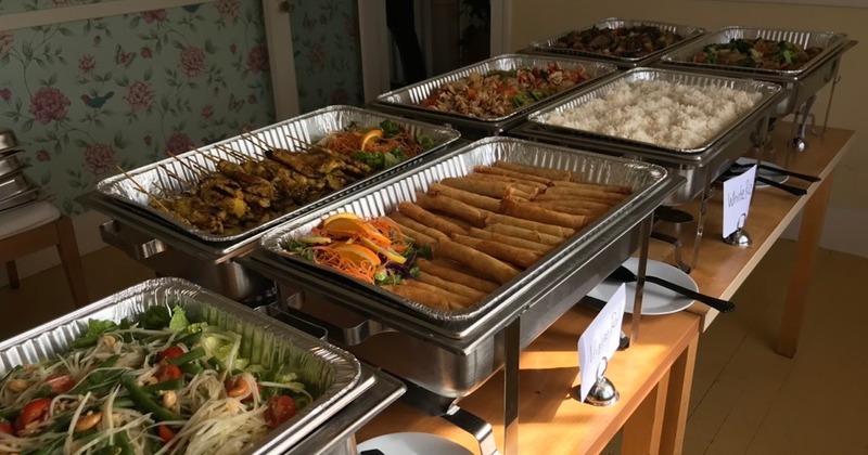 Assorted catering dishes