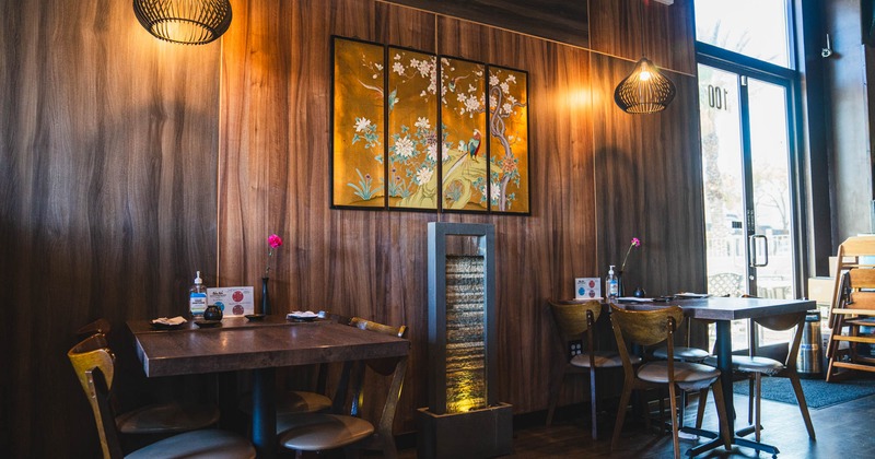 Interior, tables and chairs