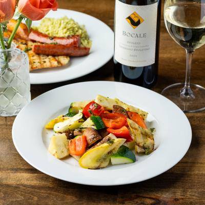 Grilled veggie tower.