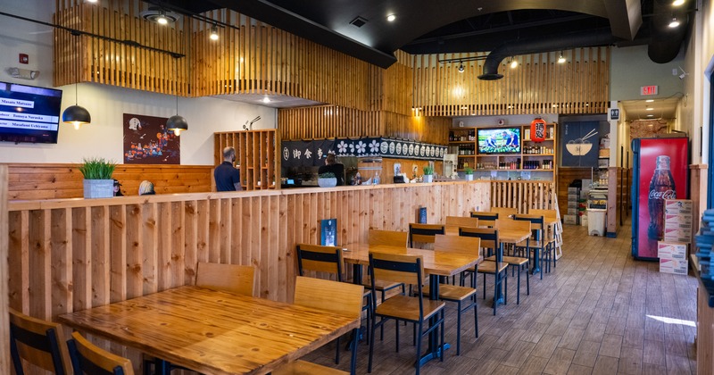 Interior, diner tables and chairs