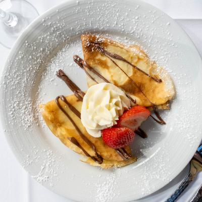 Nutella crepes in the plate.