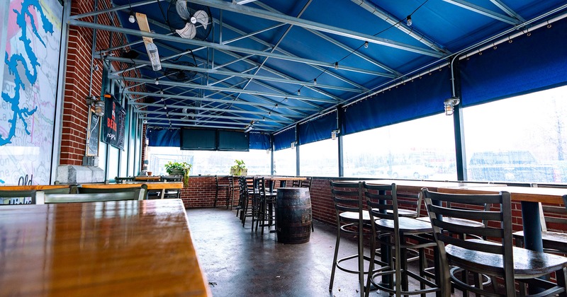 Exterior, patio terrace with tables and chairs
