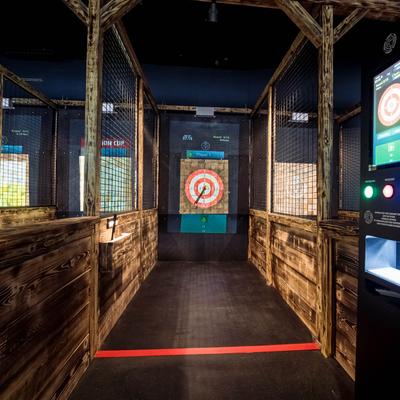 Hatchet tossing area.