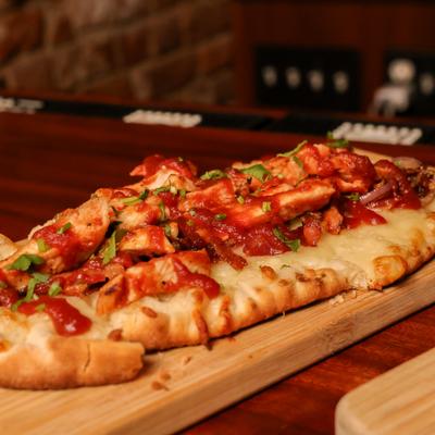 BBQ Chicken flatbread.