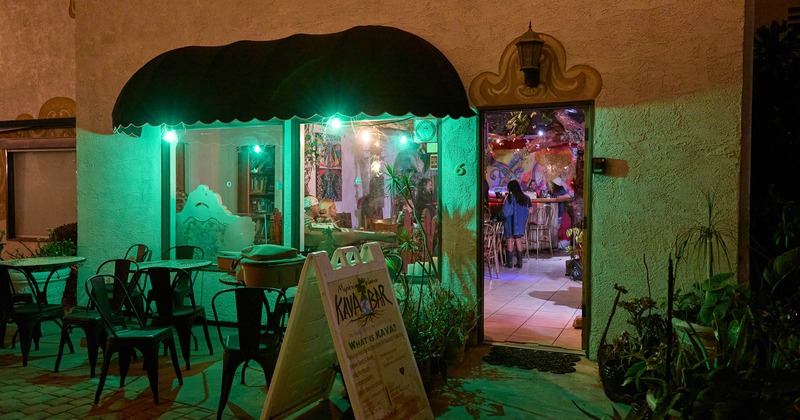 Exterior, seating place near entrance