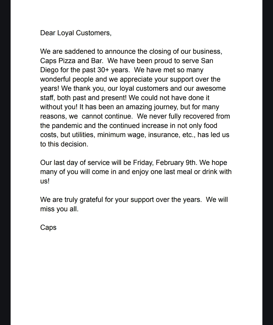 Caps Pizza & Bar Downtown, San Diego, CA