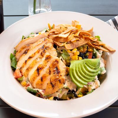 Chicken salad, side view