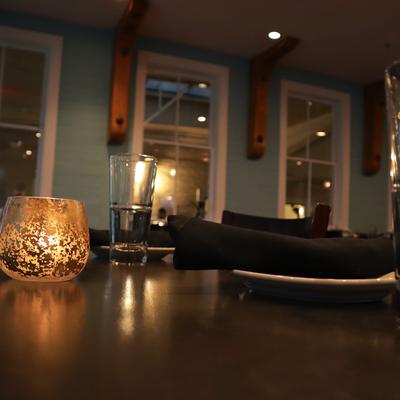 Dining table, closeup.