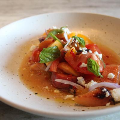 Peach and Tomato Salad.