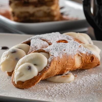 Cannoli with ricotta cheese.