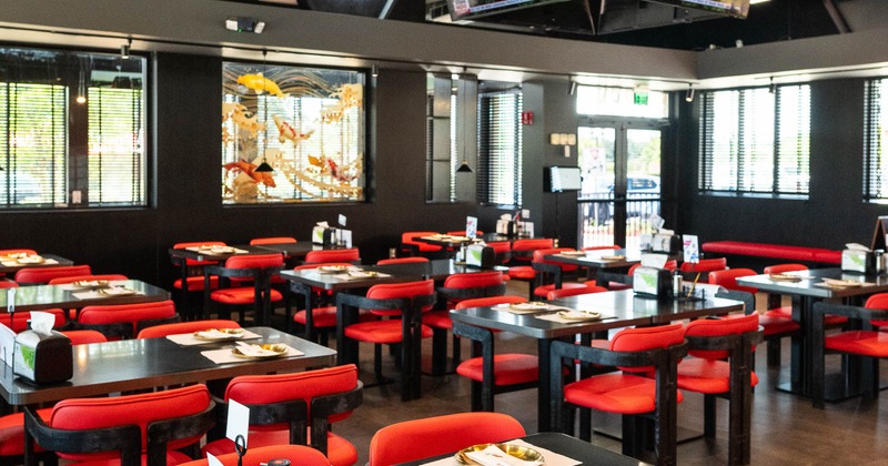 Interior, diner area, wide view