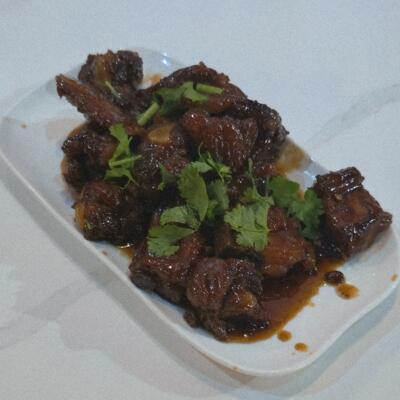 Braised spare ribs.
