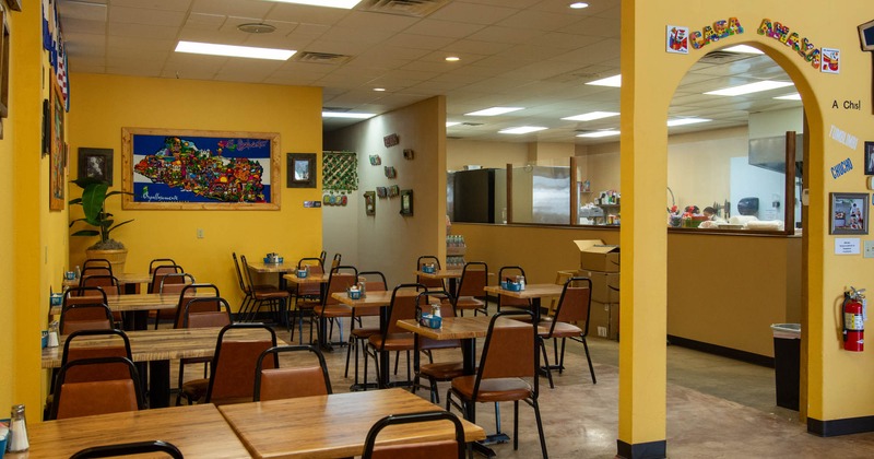 Decorated interior, seating area