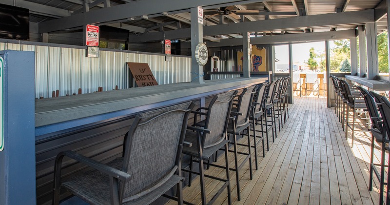 Exterior, patio, deck, bar, bar stools