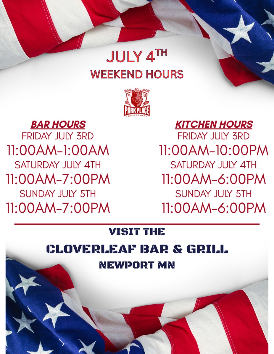 4TH OF JULY WEEKEND HOURS event photo