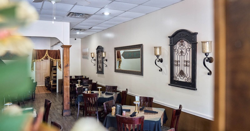 Interior, wide view, dining area
