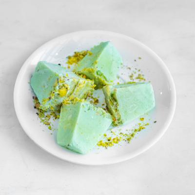 Ice cream with pistachios.