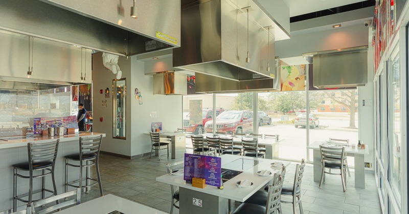 Interior, wide view of dining area