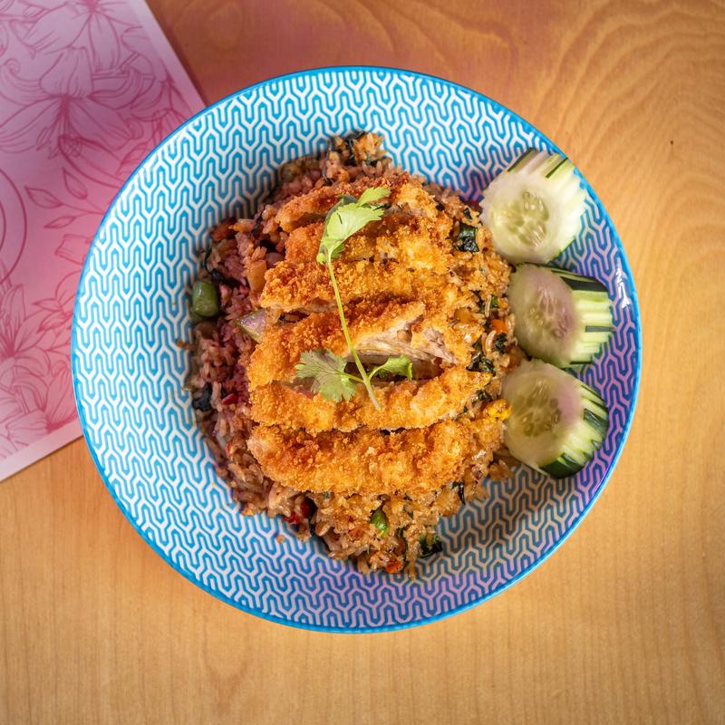 menu item 15 of 18, Signature Shrimp Paste Fried Rice With Chicken Katsu