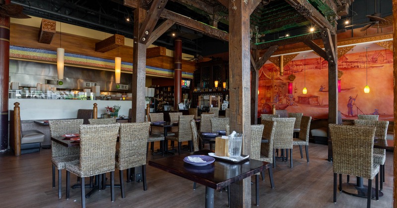 Interior, tables and chairs