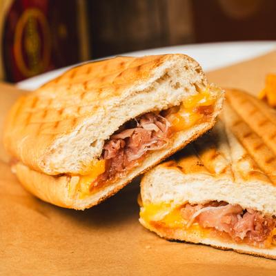 Grilled cheese sandwich close up.