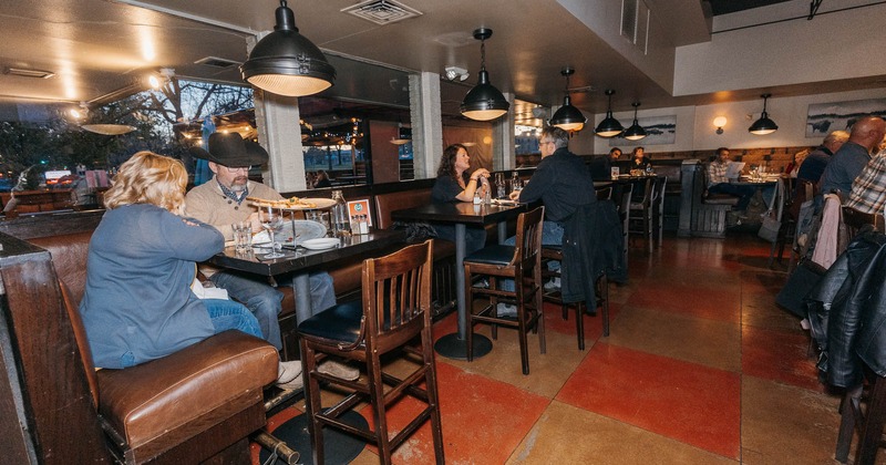 Interior, tables and chairs
