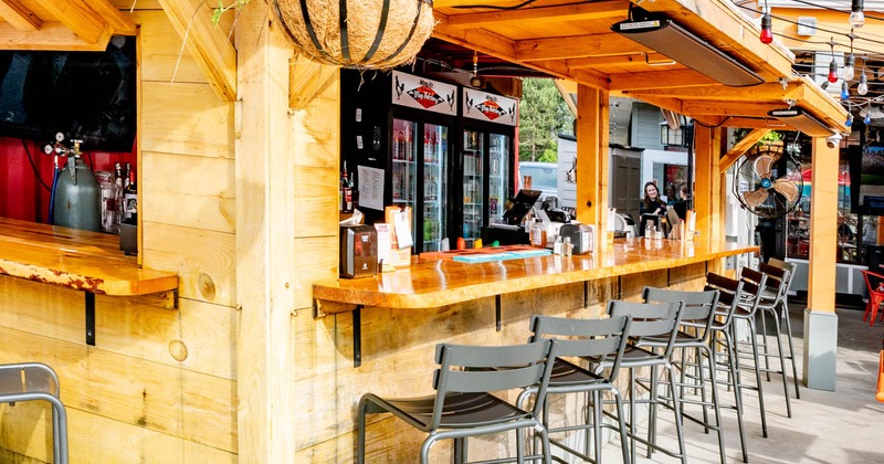Exterior, bar, stools