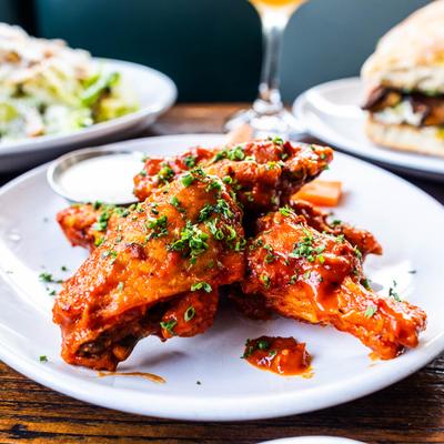 Buffalo wings with ranch.