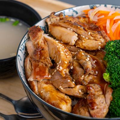 Teriyaki Chicken Bowl, close-up.