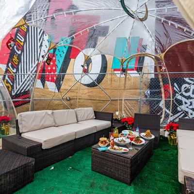 The inside of the igloo