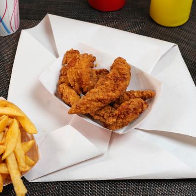 Chicken Tenders and fries.