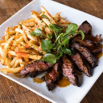 Kobe hanger steak frites plate.