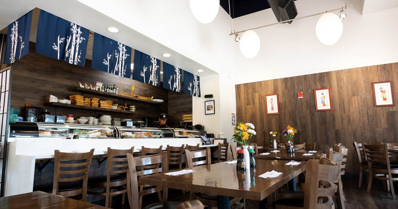 Interior, dining area with tables and chairs