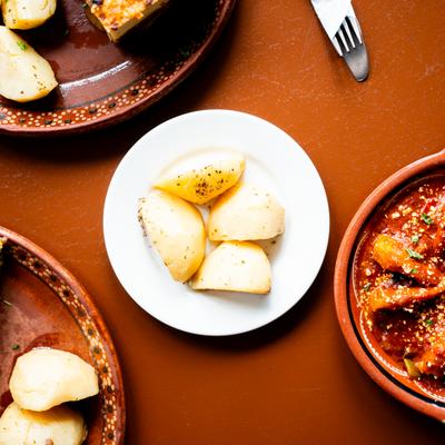 Various food on the table.