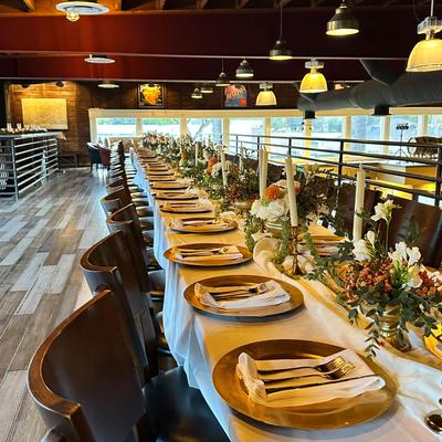Wedding Harvest Table use of Mezzanine Example for Private Event.