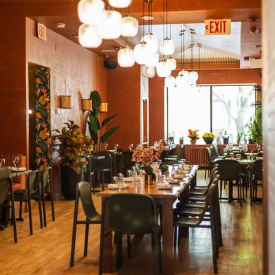 Interior, dining area.