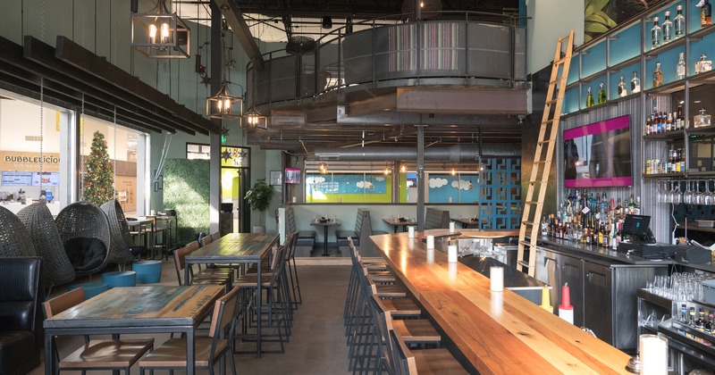 Modern, industrial style restaurant interior