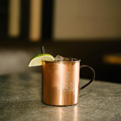 Milwaukee mule, served, front view.