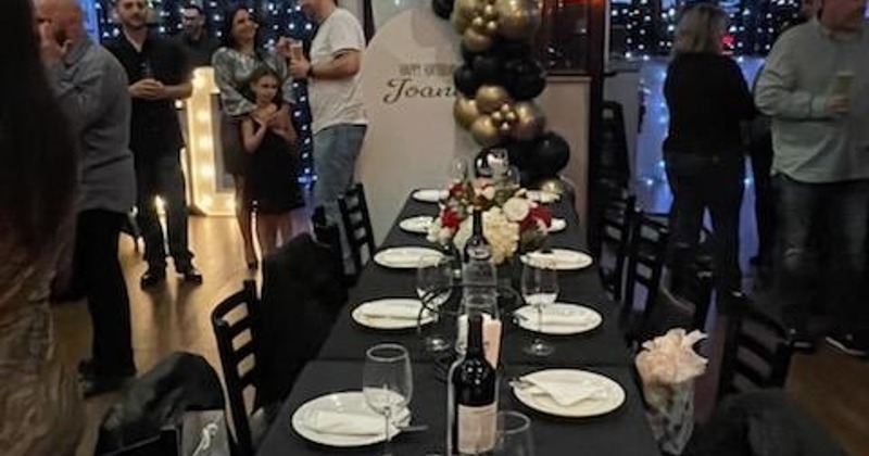 View at the table setup